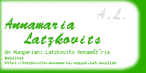 annamaria latzkovits business card